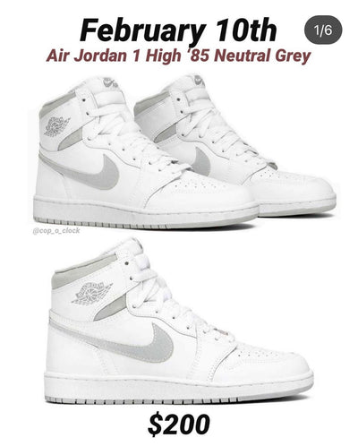 Air Jordan 1 85 Hi Neutral Grey