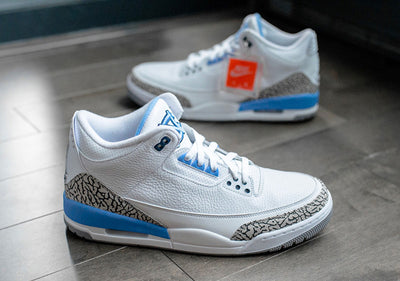 Air Jordan 3 “UNC” Without Tar Heel Logos Releases On March 7th, 2020