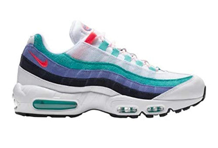 Nike Men's Air Max 95 Shoes White/Flash Crimson/Hyper Jade Size 12.5 - CoolShop