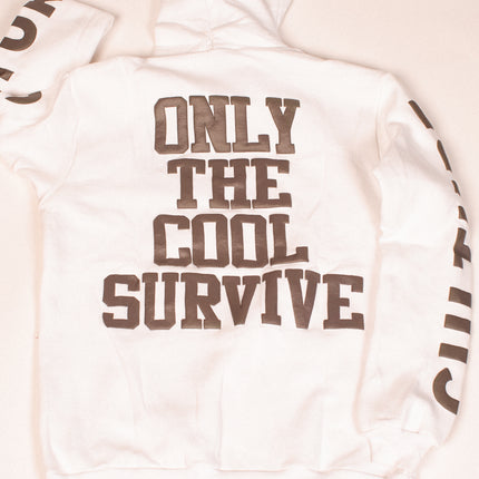 "Only The Cool Survive” Icon Hoodie White L/S