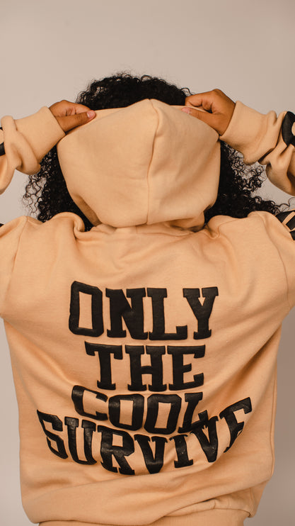 Only The Cool Survive” Icon Hoodie Tan L/S