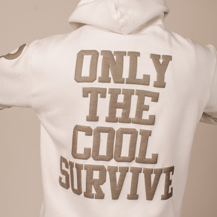 "Only The Cool Survive” Icon Hoodie White L/S
