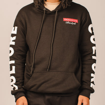 "Only The Cool Survive” Badge Hoodie Black L/S