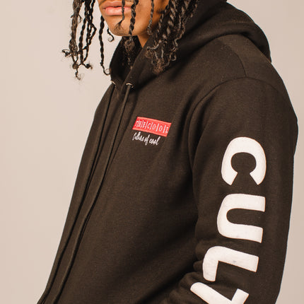 "Only The Cool Survive” Badge Hoodie Black L/S