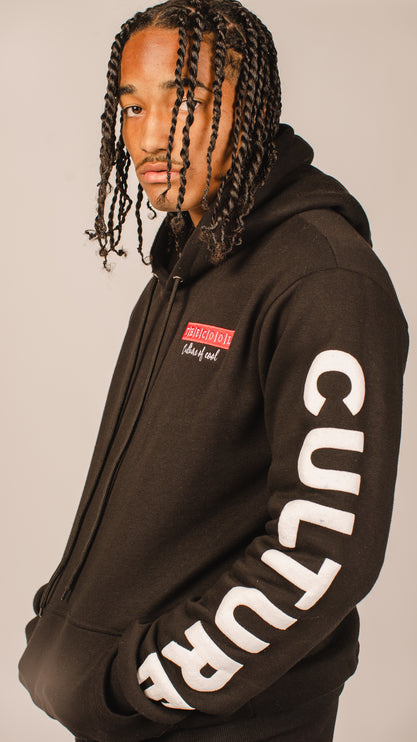 "Only The Cool Survive” Badge Hoodie Black L/S