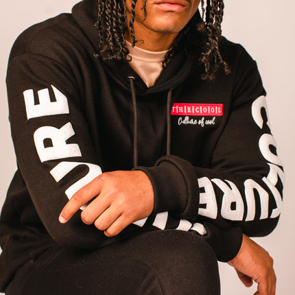 "Only The Cool Survive” Badge Hoodie Black L/S
