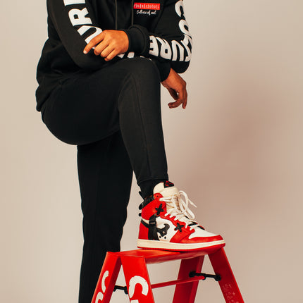 "Only The Cool Survive” Badge Hoodie Black L/S