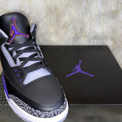 Jordan 3 Retro Black Court Purple