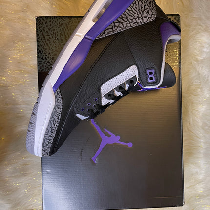 Jordan 3 Retro Black Court Purple