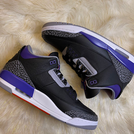 Jordan 3 Retro Black Court Purple