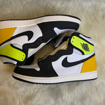Jordan 1 Retro High White Black Volt University Gold