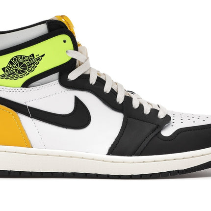 Jordan 1 Retro High White Black Volt University Gold