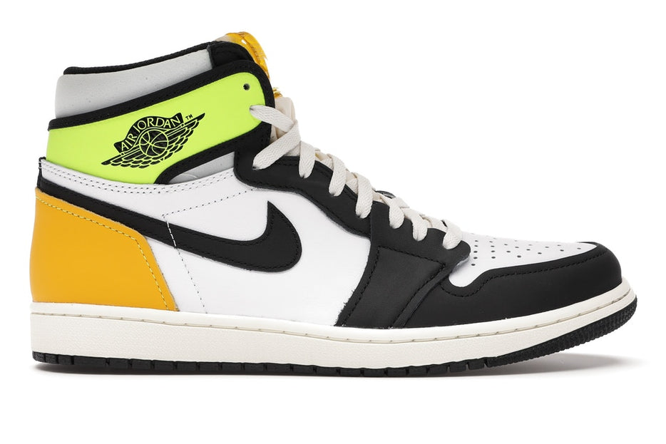 Jordan 1 Retro High White Black Volt University Gold